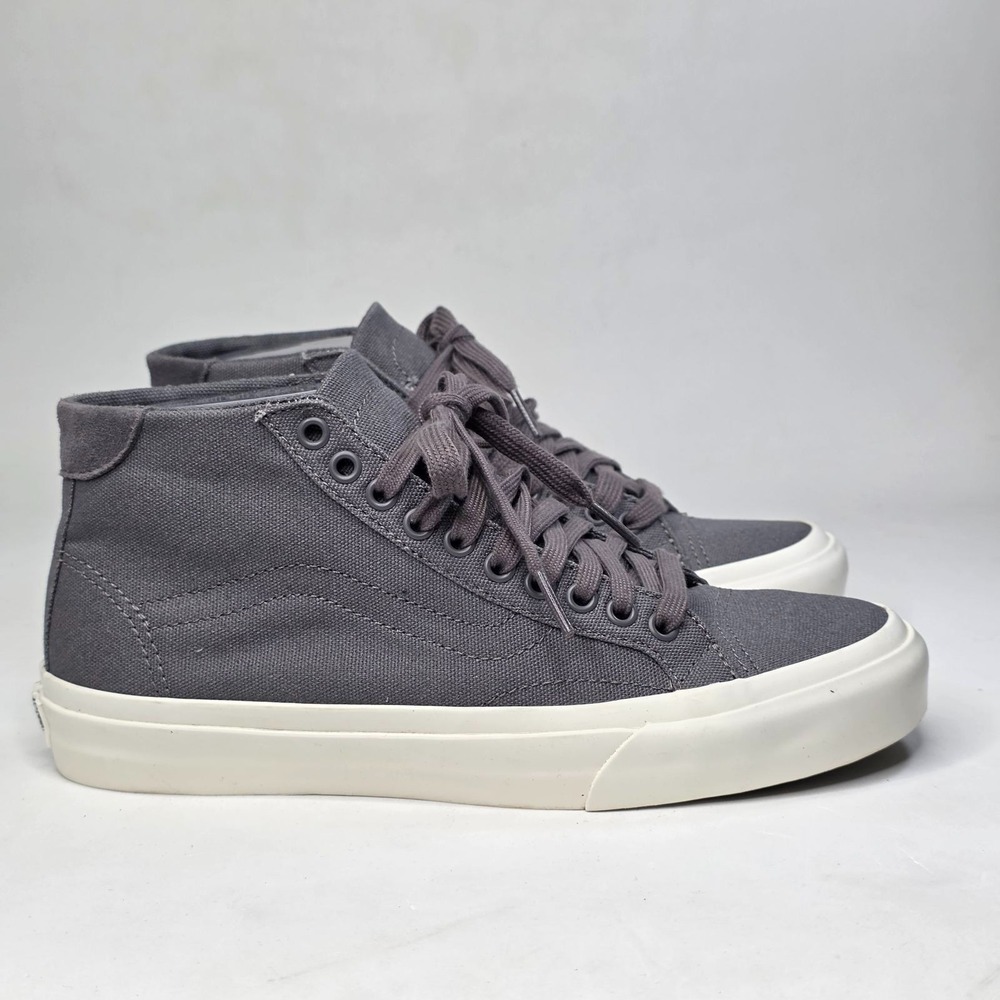 Vans Court Sneakers Men's Size 6 Women's 7.5 UK5 Gray White Canvas Mid Top Shoes